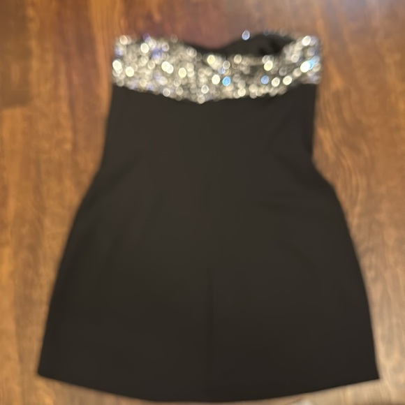 Women's Black and Silver formal mini dress - Picture 3 of 6